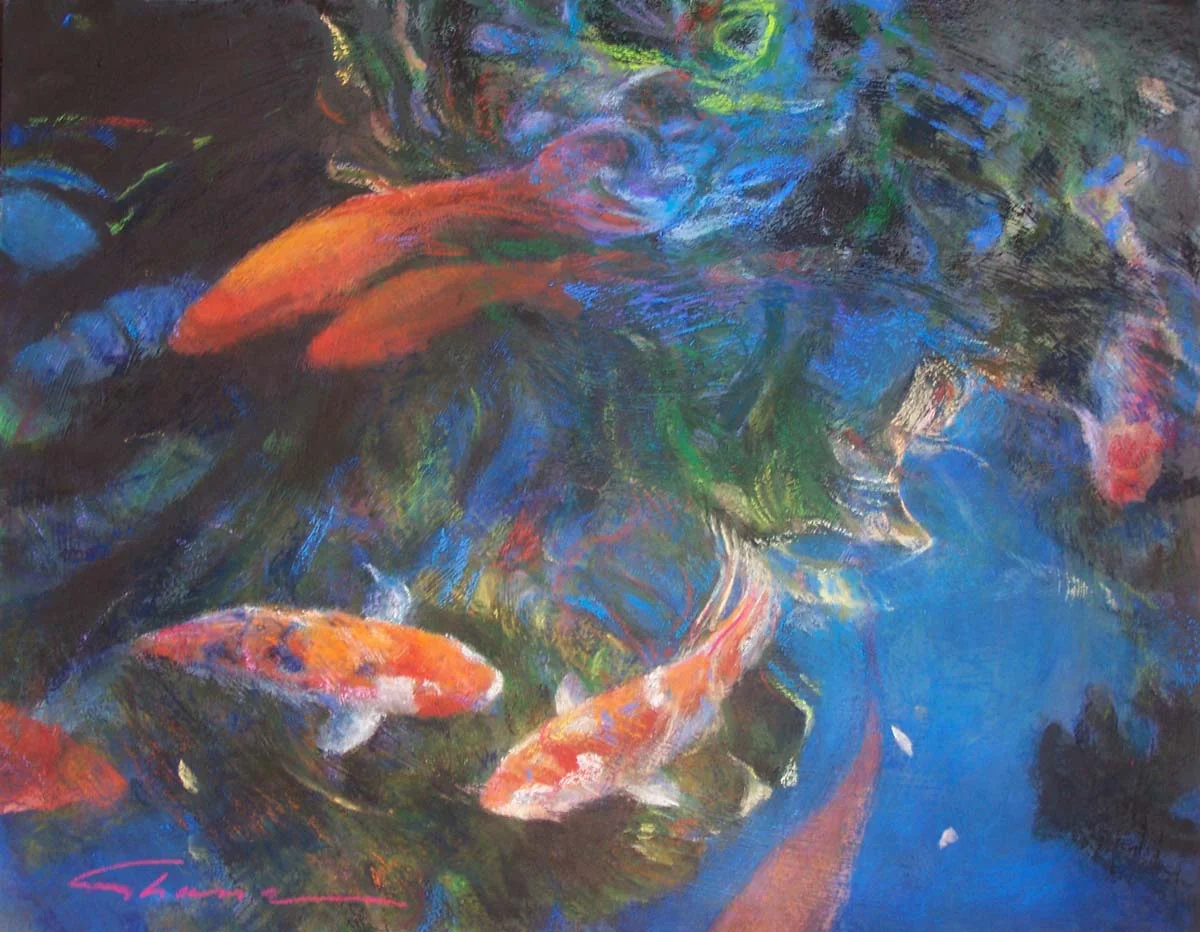 Koi Pond, Pastel
