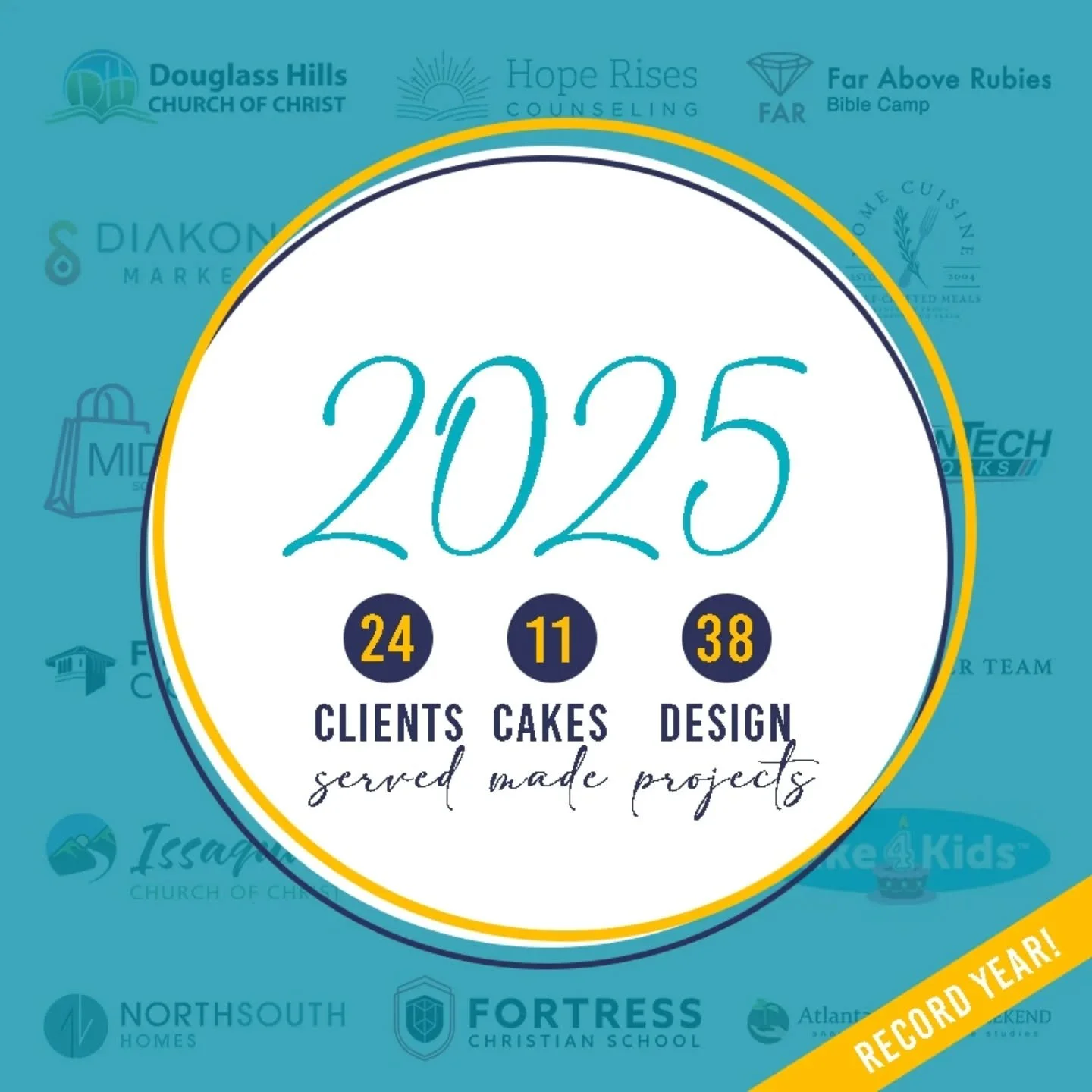 My freelance in 2025 kept me busy with lots of first-time clients, record income, and a handful of personal projects!

If you've been wondering who could make you a logo, update your brochures, or even craft a 3d sculptured cake... lmk and I'd love t