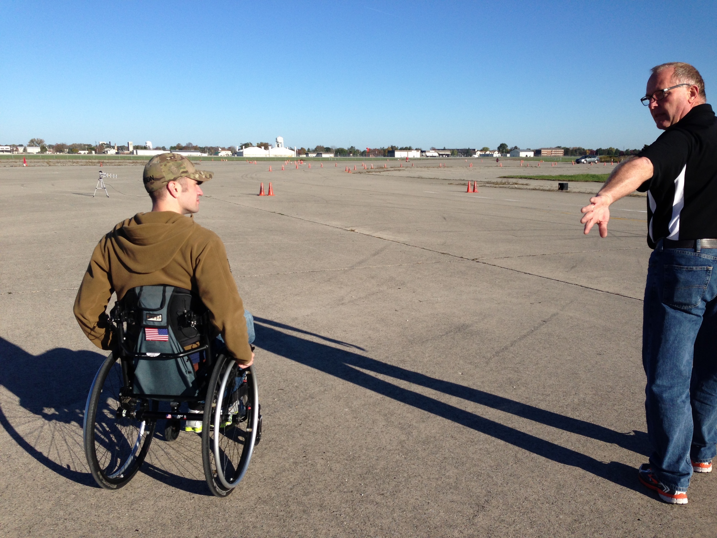 (L to R) US Army veteran with VETMotorsports Board Member Richard Grunenwald.