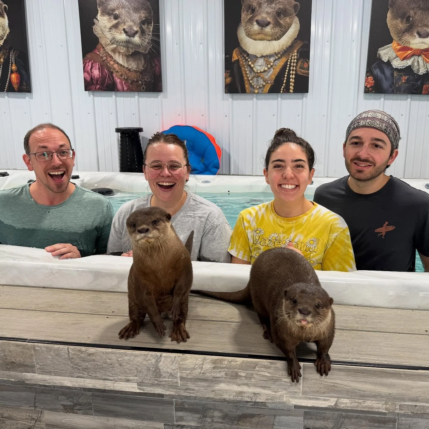 Complete and Otter Chaos! 🦦 One of the best days ever! 
Thank you @westmeister_farm!! 

&mdash;&mdash;
#actorontour #swimwithotters #touradventures #weallcomefromaway