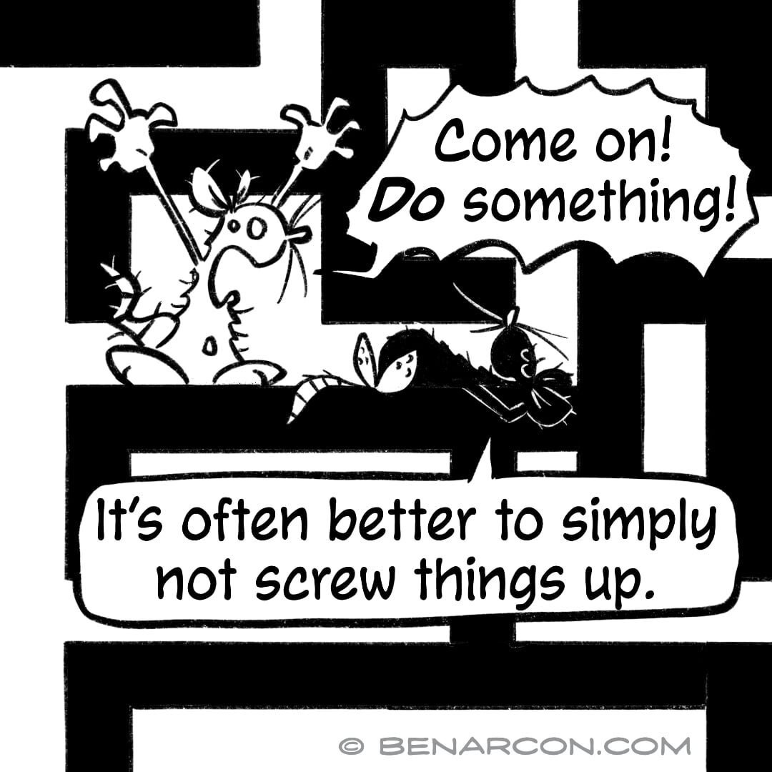 Don't you wonder how we would be in a better place if some politicians had done nothing rather than something?
.
For more existential rat philosophy please follow @argoncomics.