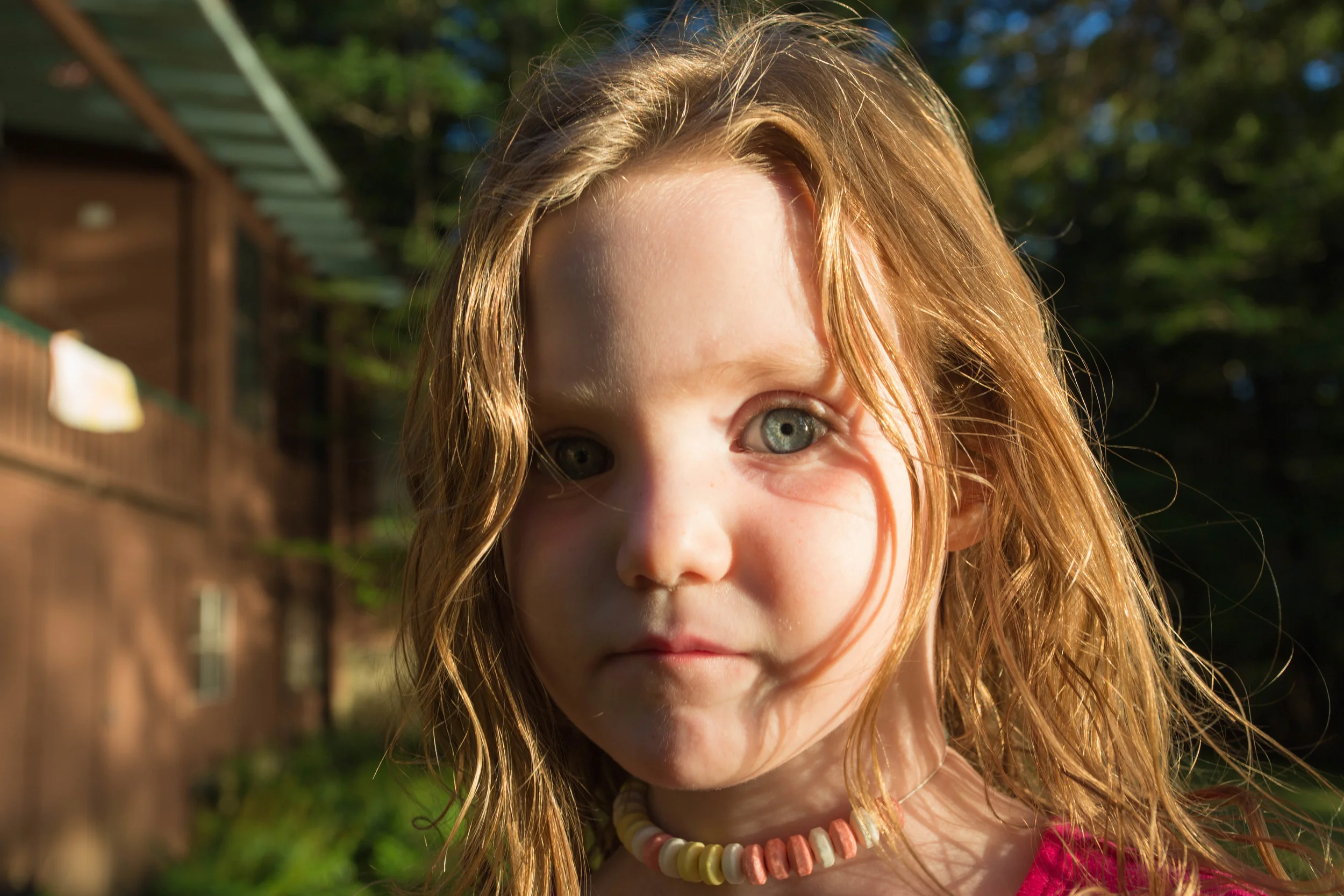 Fiona - Looking older then she is - with candy necklace half gone.