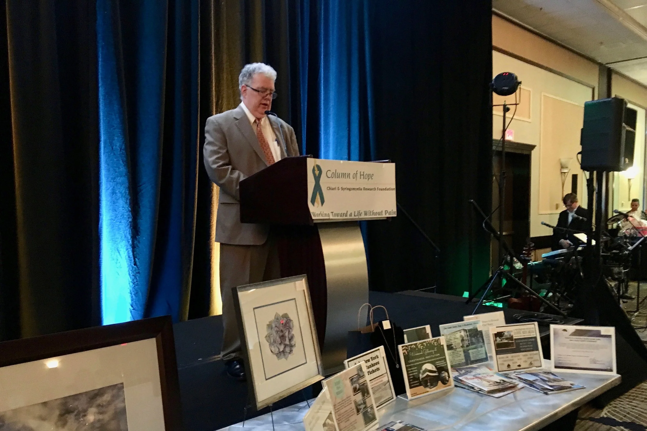 Column of Hope President Mark Kane addresses audience at Column of Hope 2015 Gala. 