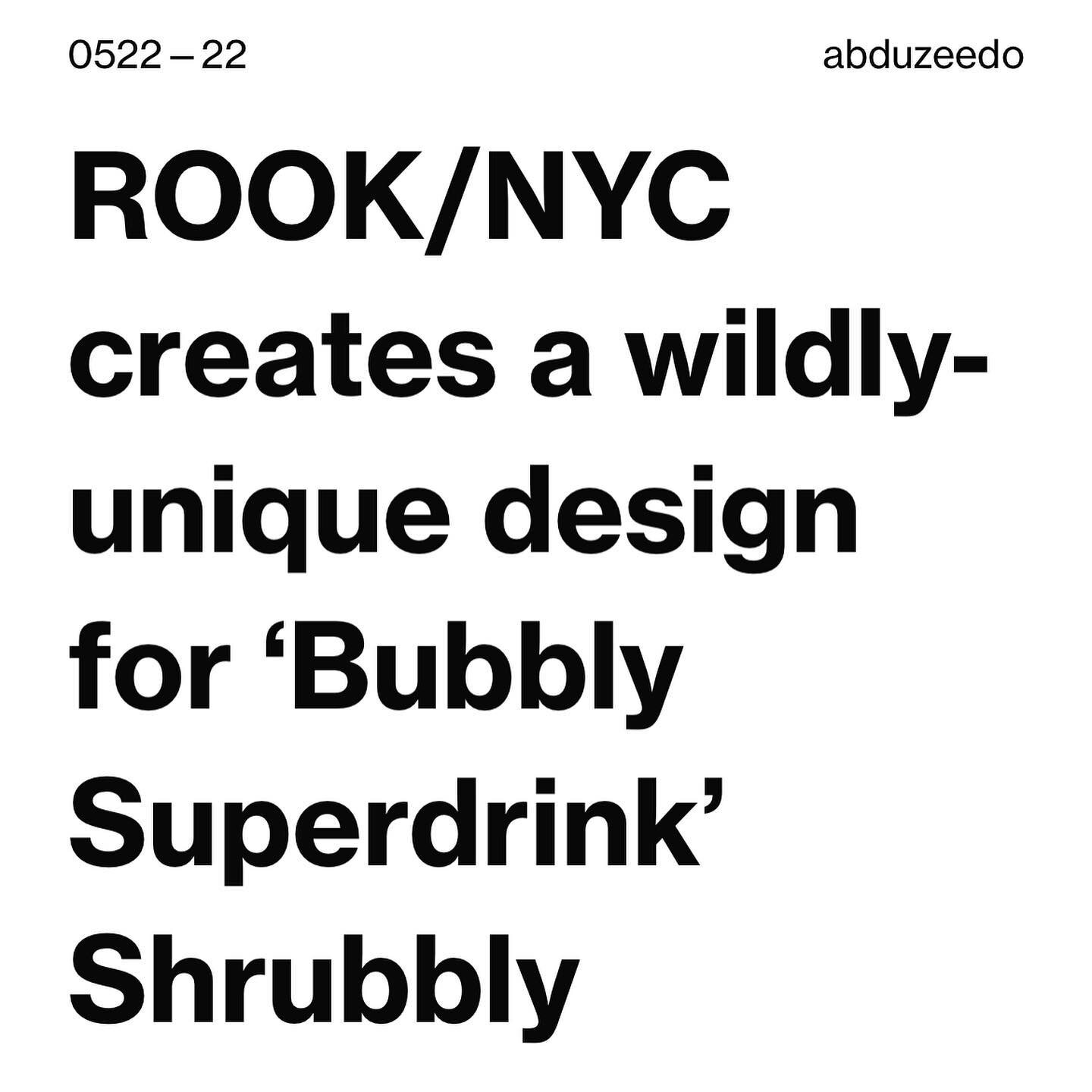 ROOK/NYC creates a wildly unique design for &lsquo;Bubbly Superdrink&rsquo; Shrubbly 🫧 

Full article on @abduzeedo