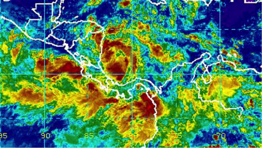 A tropical depression is seen off the Atlantic coast of Central America in an infrared satellite image captured at 1:15 p.m. ET on Oct. 4, 2017. NOAA ( https://www.cbsnews.com/news/tropical-storm-nate-depression-hurricane-us-gulf-coast/ )