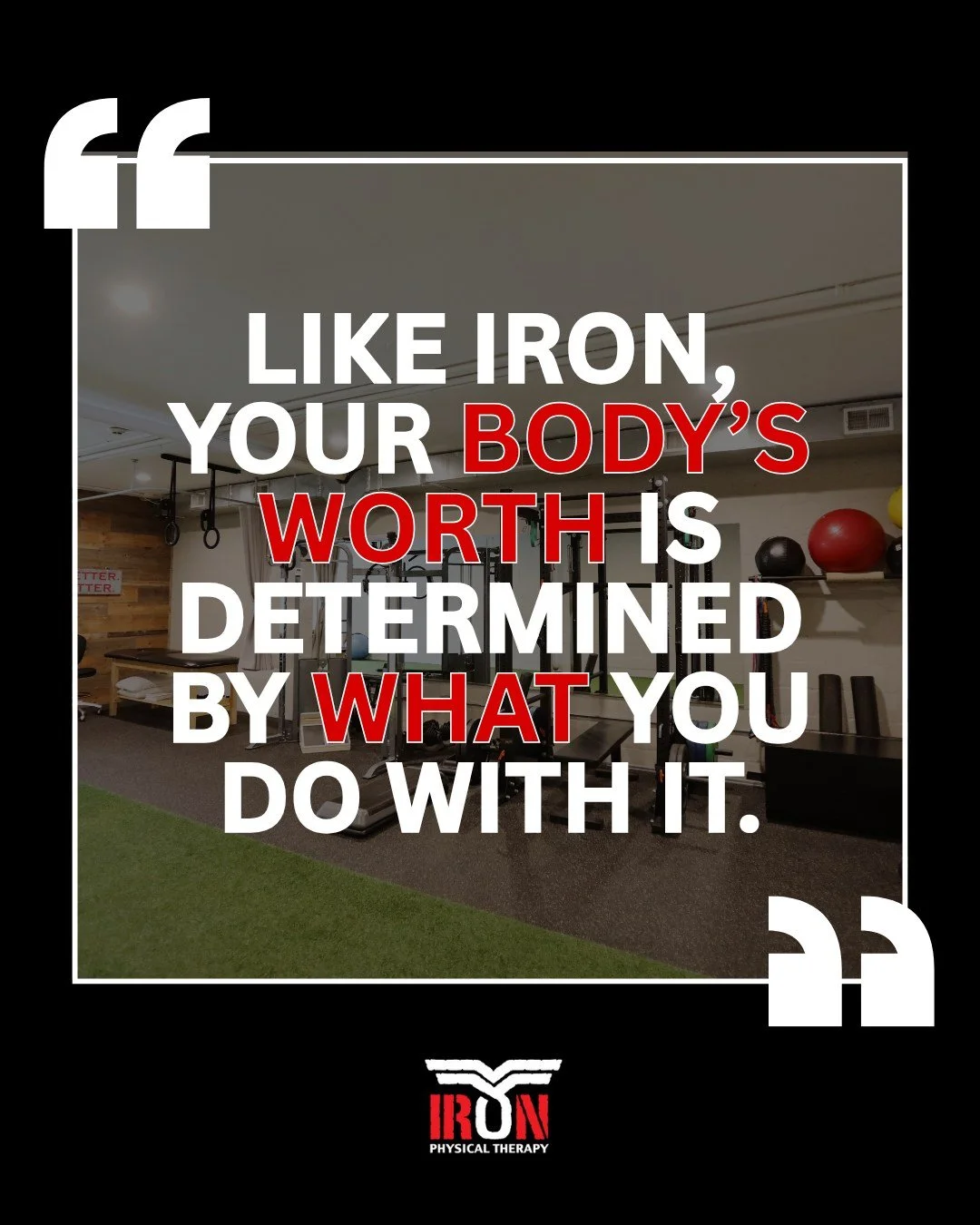 A bar of iron is just a bar&hellip; 
It&rsquo;s what you do with it that determines its value. 💪#youareiron

Your body is the same. Strength, movement, and resilience aren&rsquo;t given&hellip; they&rsquo;re built. 
Every rep, every session, every m