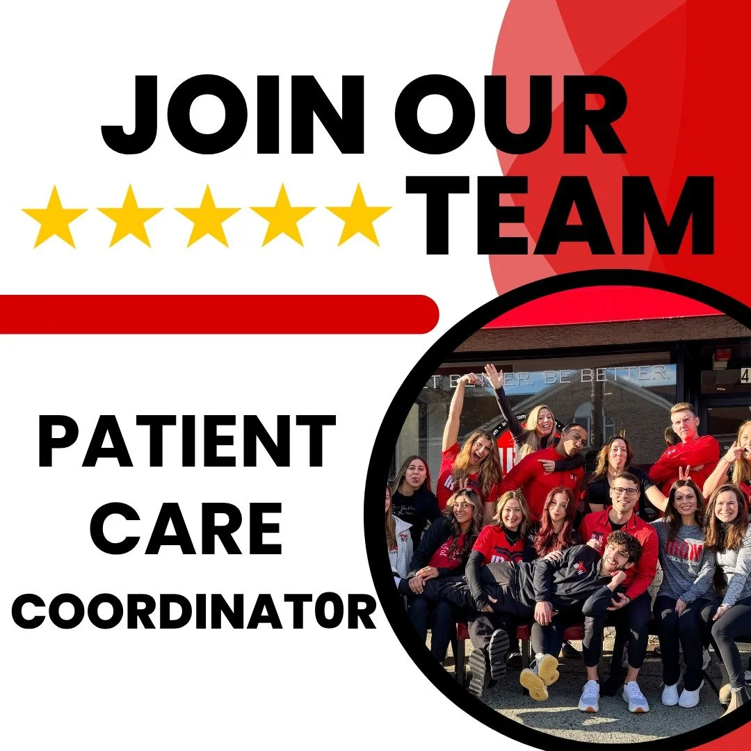 Join Iron&lsquo;s award-winning team as a part-time or full-time Patient Care Coordinator. 

Guide patients through every step of their healing journey, from answering that very first call, to scheduling their plan of care, navigating insurance benef