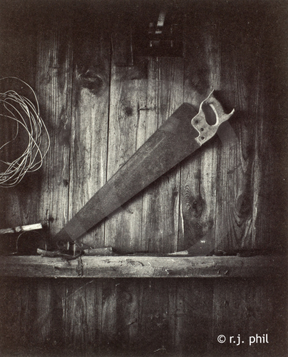 Farm Series - Saw - Gold Toned Van Dyke print