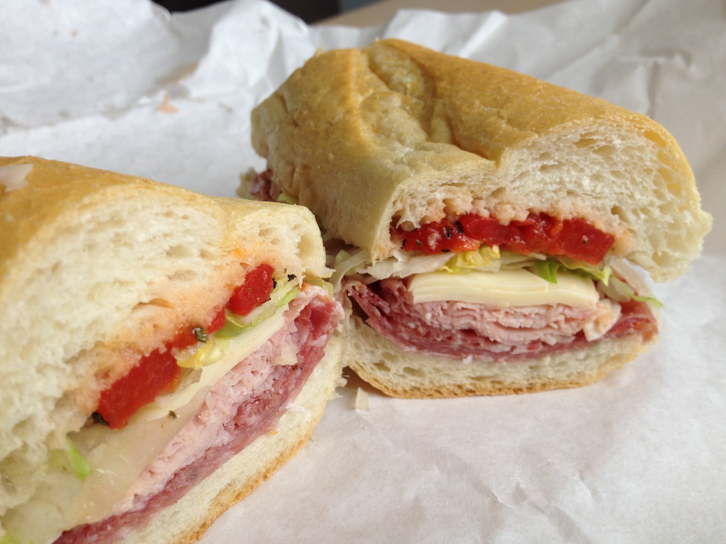 "The Rosie" from Conte Di Savoia Italian grocery store near UIC. I plan my flights to Chicago based on arriving in time for lunch.