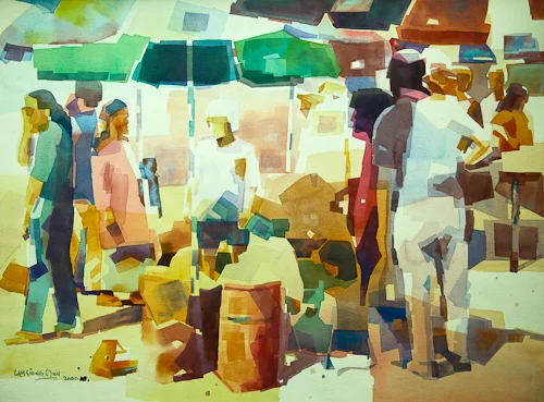 Sunday Morning Market, 56 x 76 cm