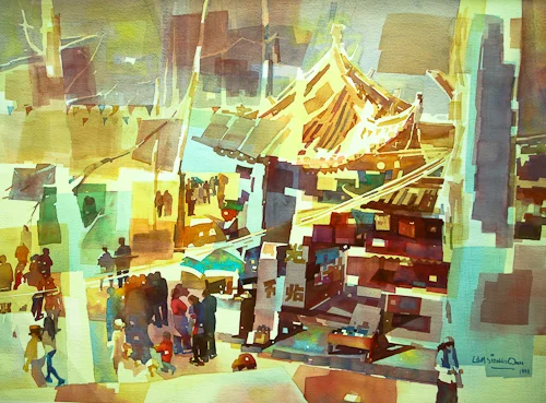 Hunan Market, 56 x 76 cm