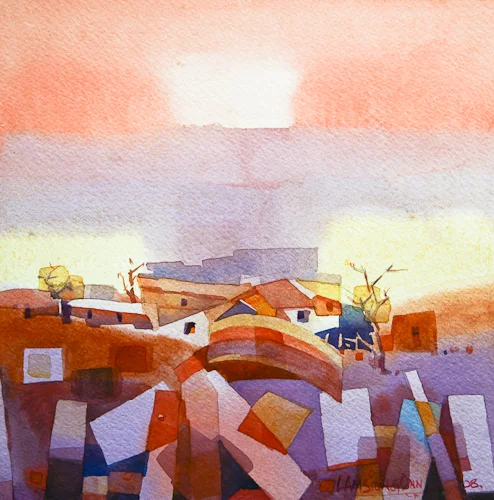 Fantasia in Blush, 50 x 50 cm