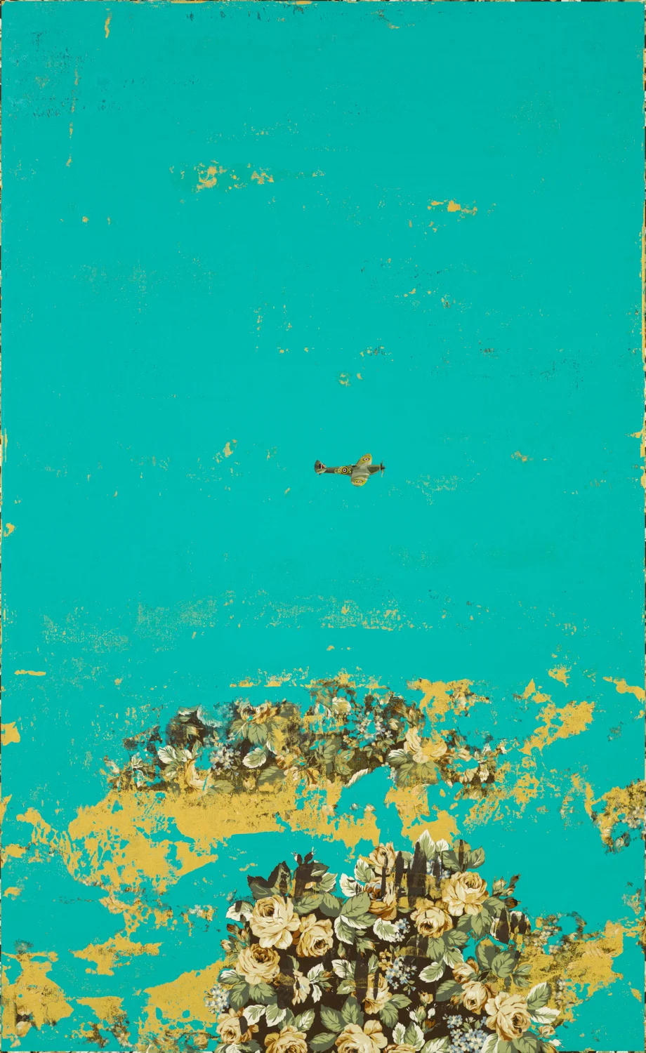 Sandbar | 沙洲, 2015, Oil and Acrylic on Printed Fabric, 145.5 x 89.5 cm, CHI Chien