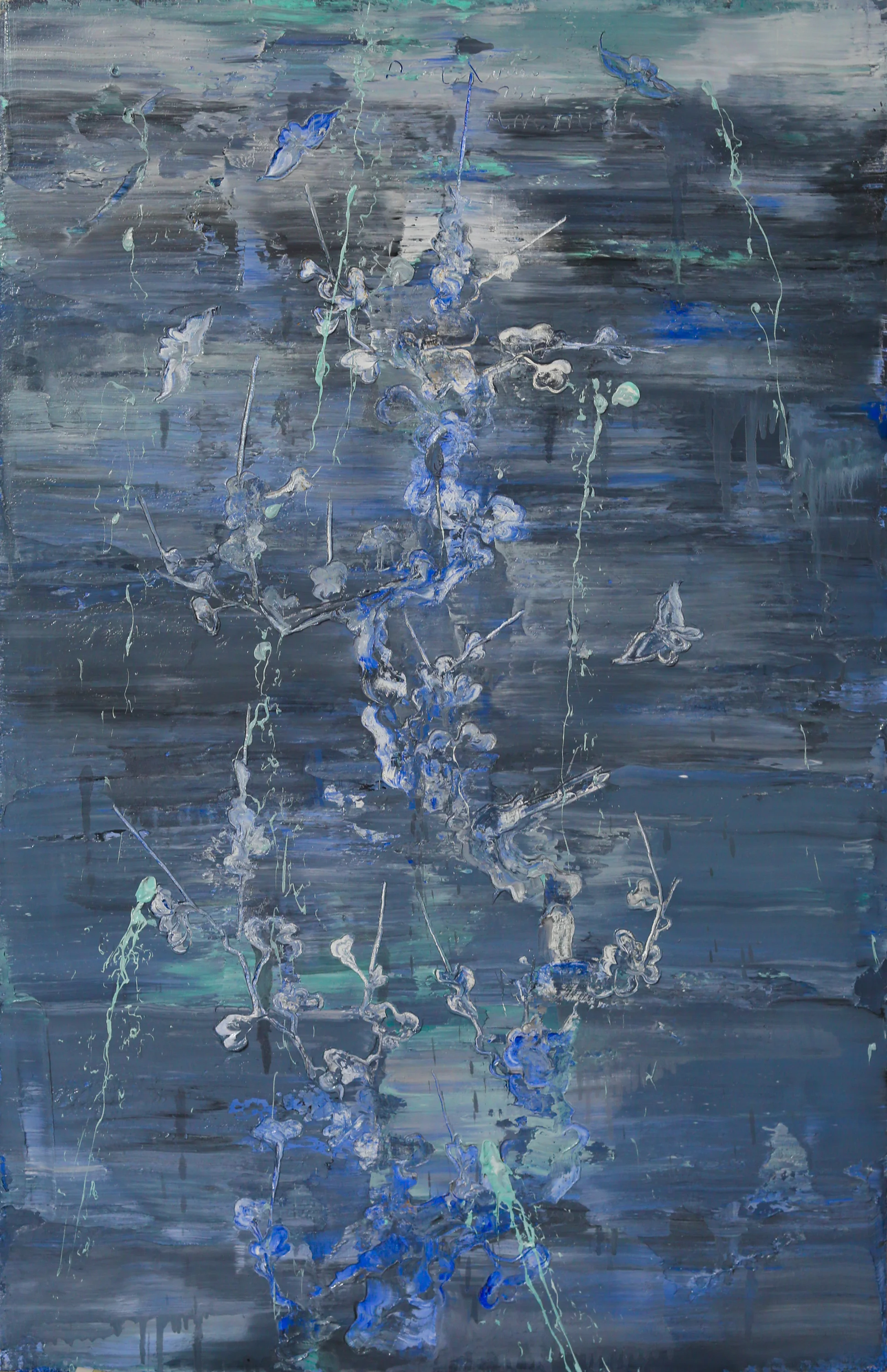 At Midnight, 2017, Oil and Acrylic on Canvas, 140 x 90 cm, HA Manh Thang