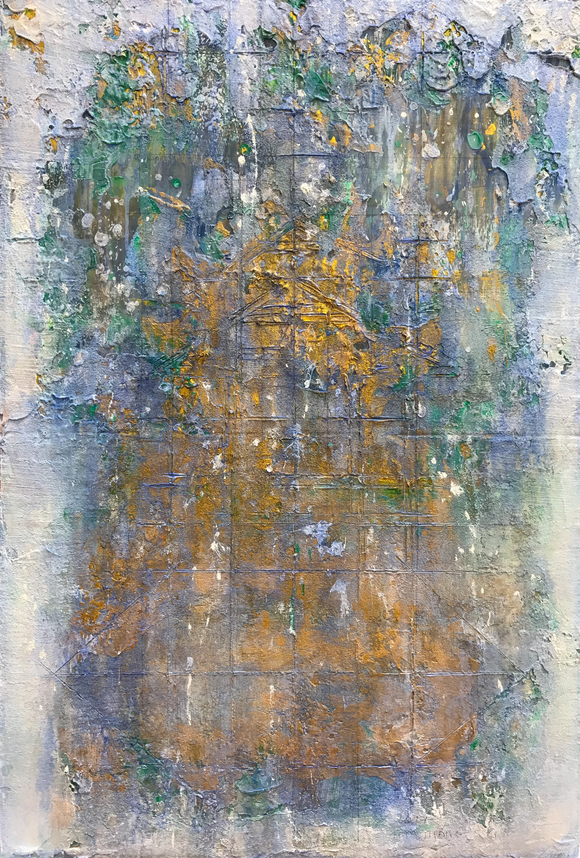 Early Winter Morning #3, 2017, Oil and Acrylic on Silk and Canvas, 97 x 70 cm, HA Manh Thang