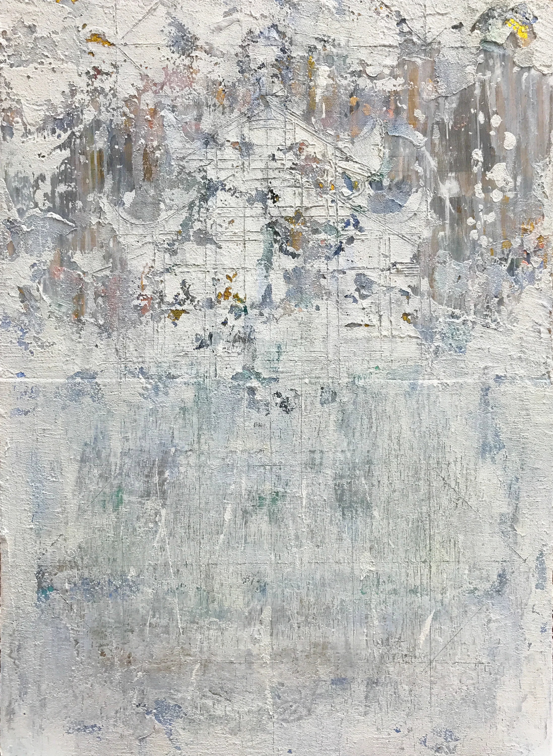 HA Manh Thang, Early Winter Morning #2, 2017, Oil and Acrylic on Silk and Canvas, 97 x 70 cm