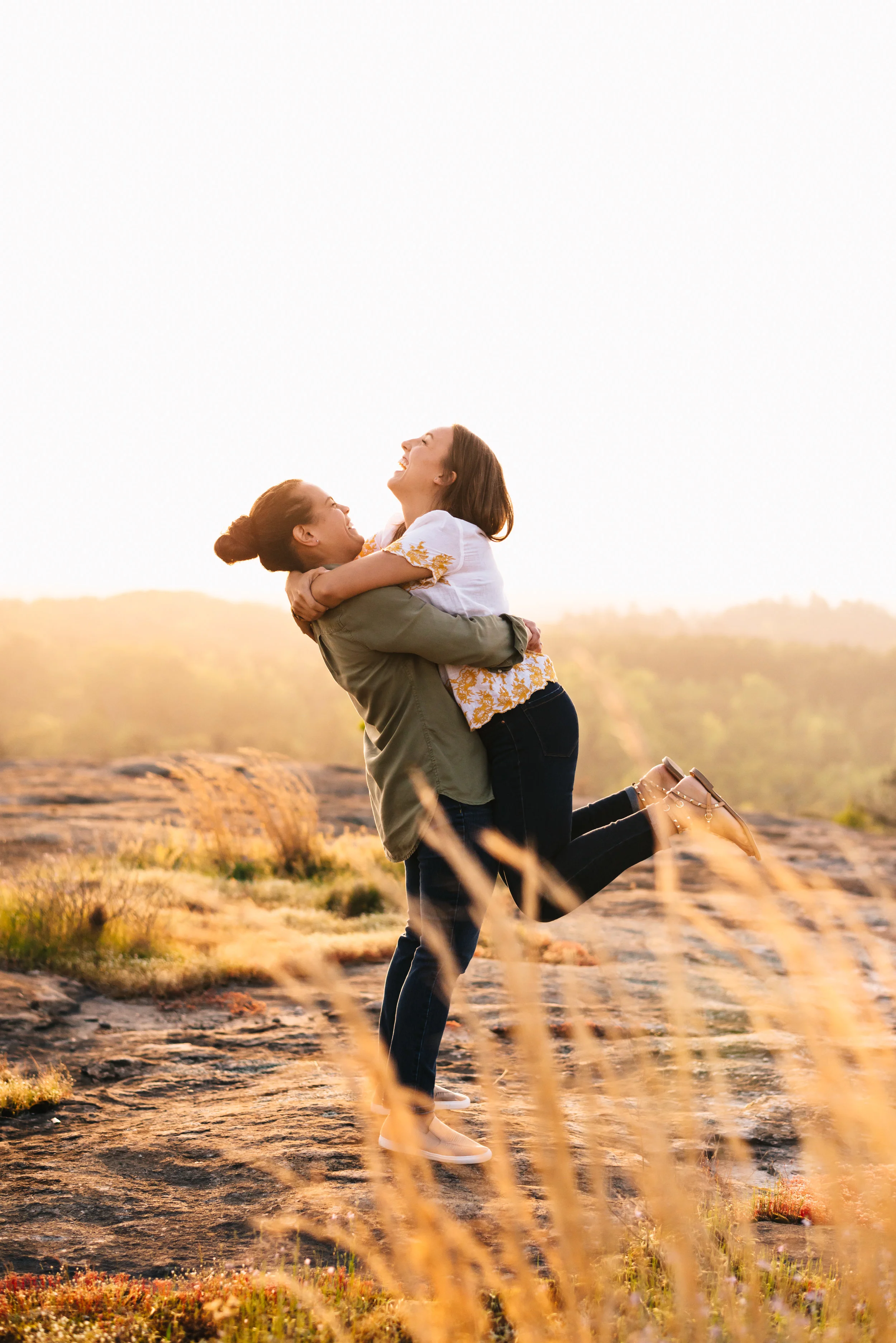 Nicole + Sarah chose to shoot at sunrise at Arabia Mountain.