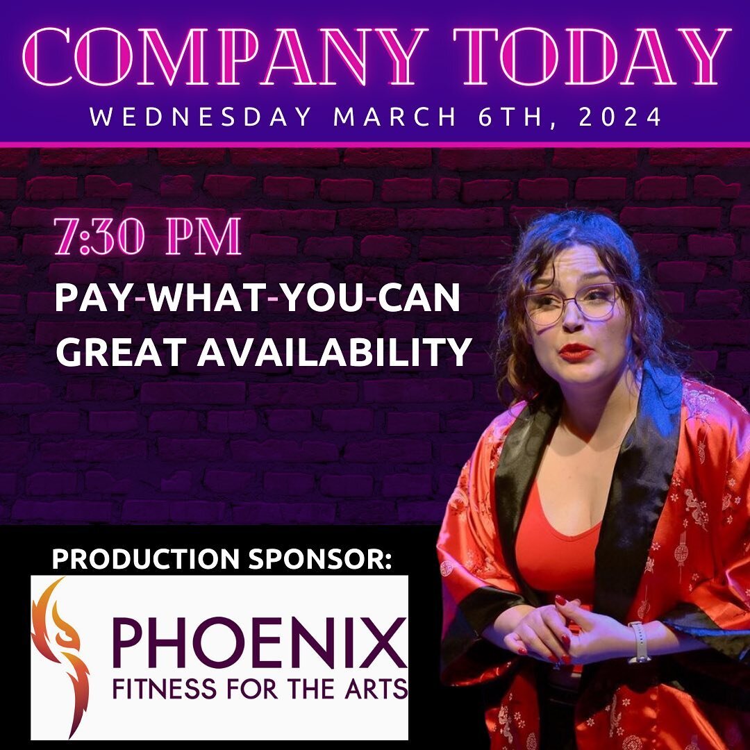 #MTPCompany is back on-stage tonight! 

💜7:30 PM 
Join us for our final Pay-What-You-Can performance! There will be 20 &ldquo;PWYC&rdquo; tickets available at the door, one hour before the performance. 

Not able to join us tonight? Don&rsquo;t worr