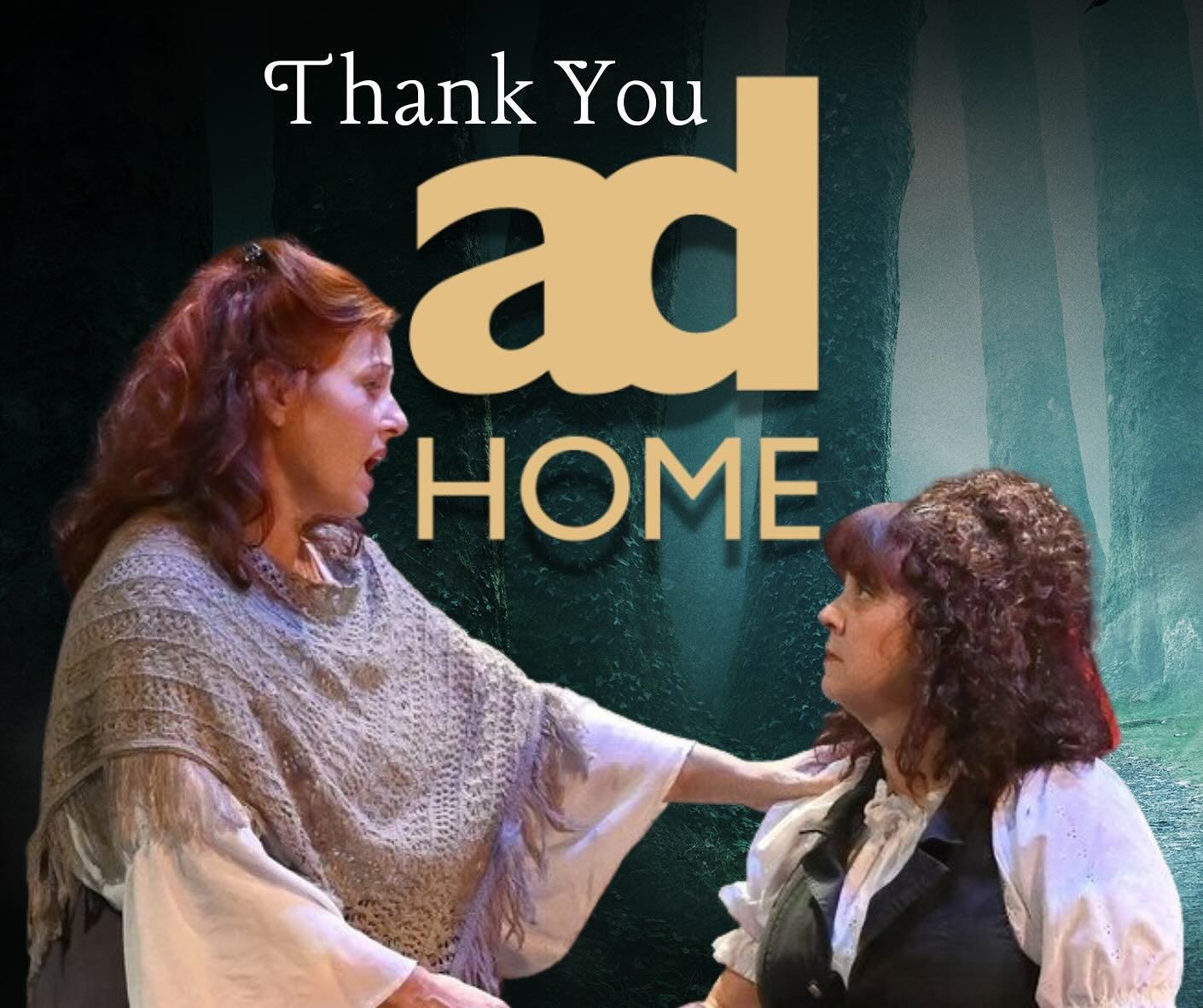 Thank You, adHOME! 🎨🖌️

As the end of our time in the woods draws near, we would like to extend a special thank you to our Season Sponsor: AdHOME, for their magnificent work on the INTO THE WOODS graphic design. 

Their celebrated work was also fea