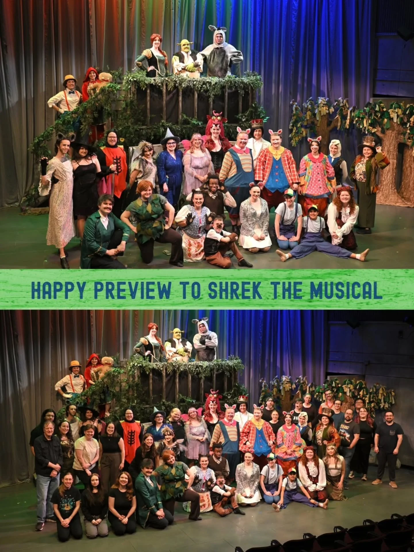 Wishing the cast and crew of Shrek the Musical a big bright beautiful first performance tonight! 🎉

The preview show along with opening night and this Saturday night are SOLD OUT! You don't want to miss this magical and heartfelt production, so get 