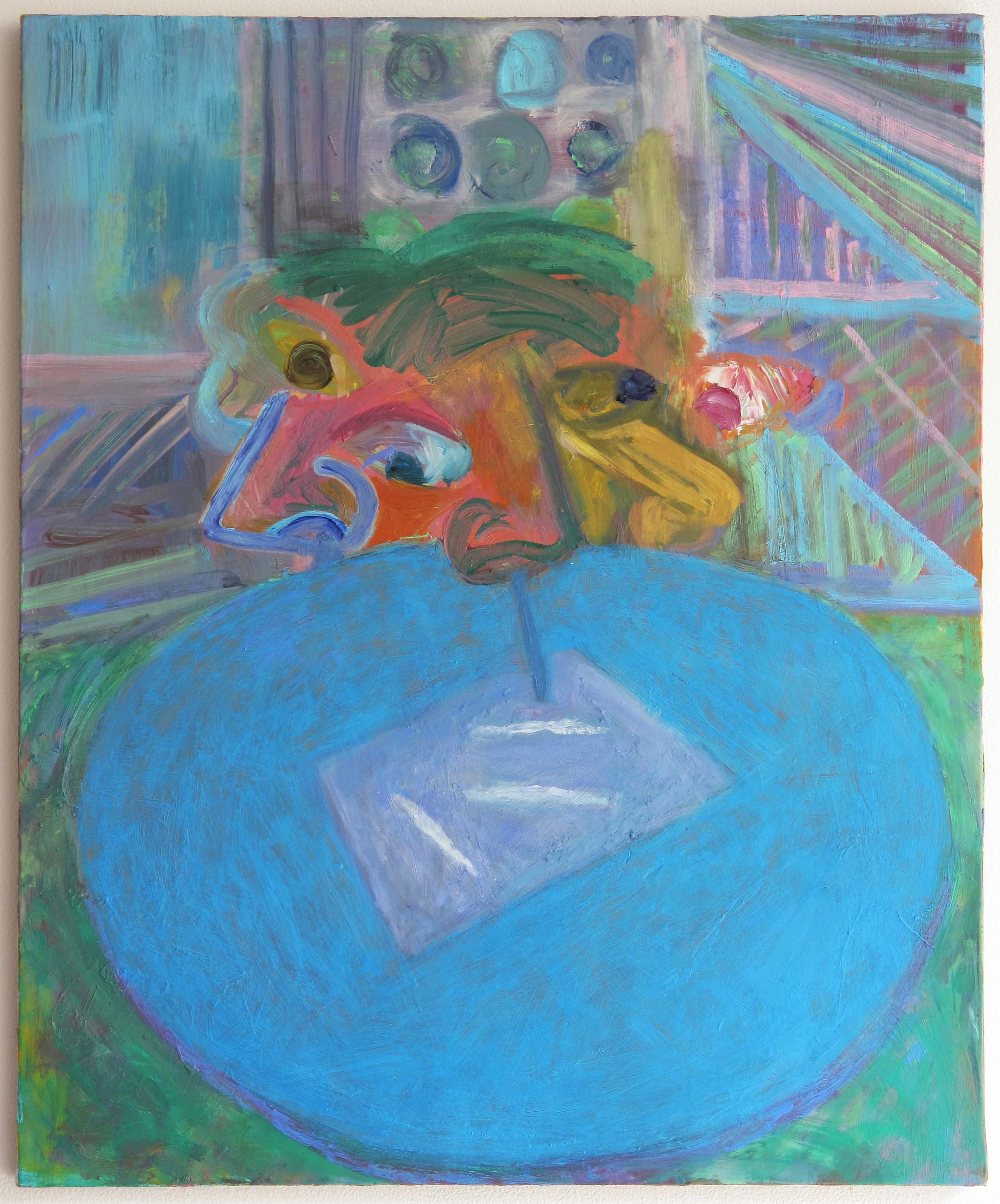  Cubist Coke Head (Blue Table) oil on canvas, 28" x 23" 2009 