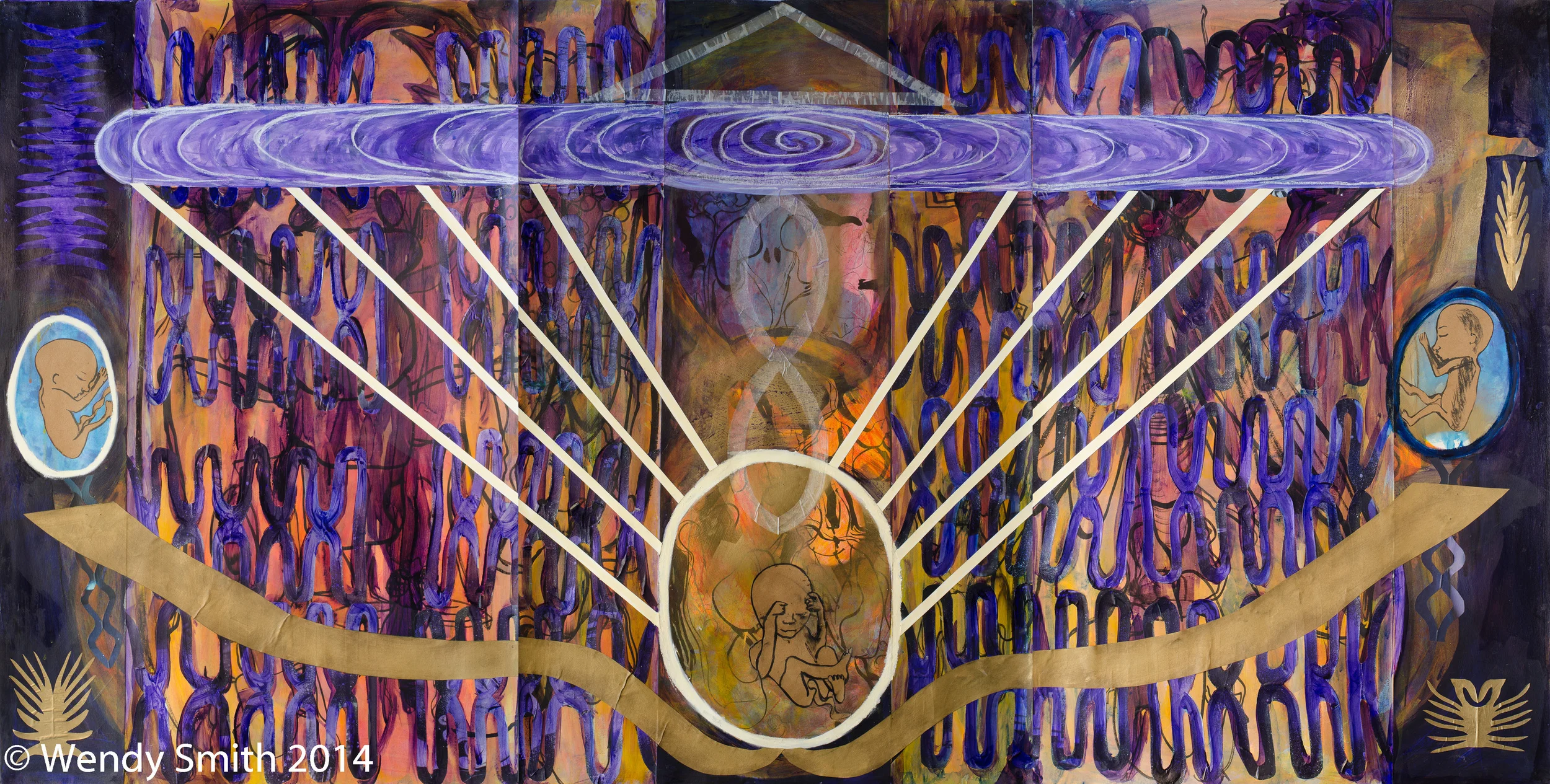 Creation 1 - 52" x 40" - Ink, acrylic, tracing paper, graphite