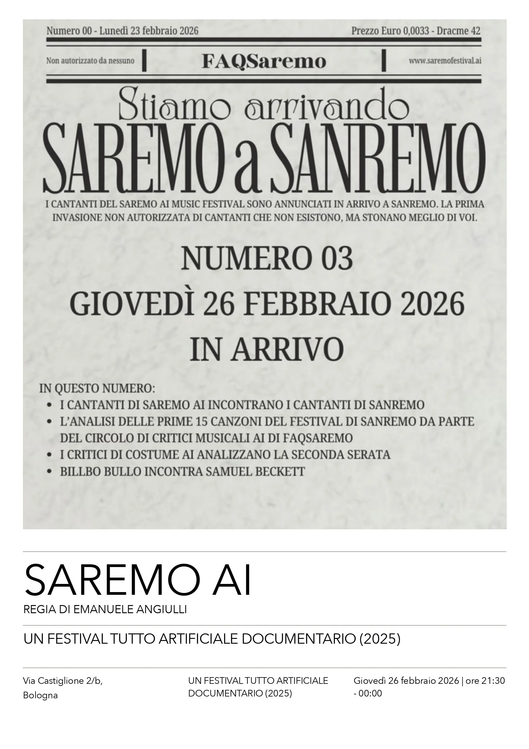 SAREMO AI | Un festival tutto artificiale