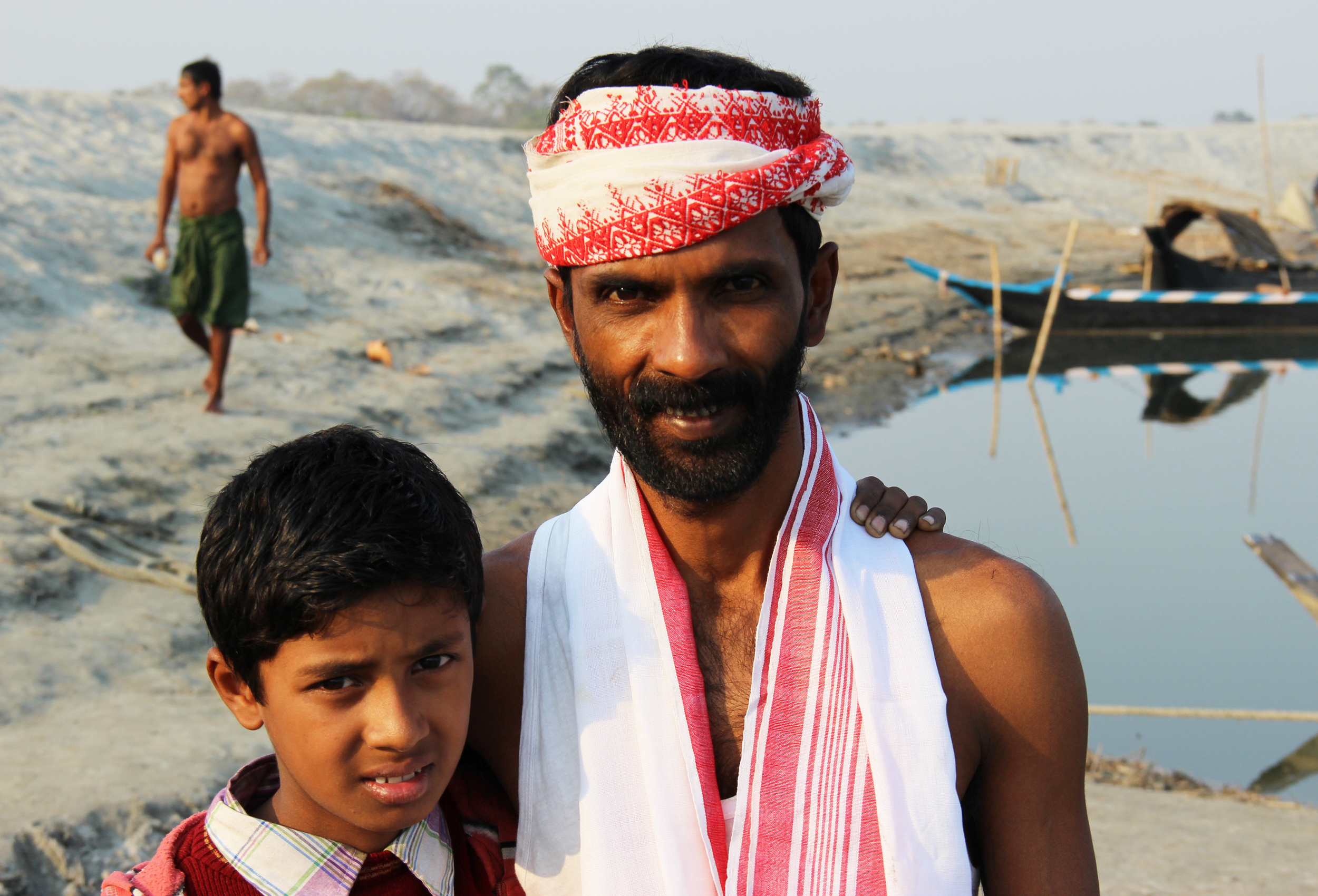  Bishnu Das (singer) &amp; his son Amlan, Majuli Island, January 2014 © Edith Nicol 