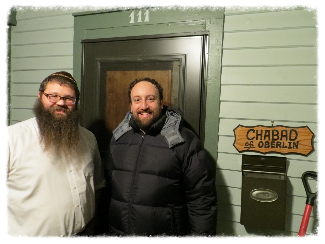 Joshua Safran(OC'97) and Rabbi Shlomo at Chabad House