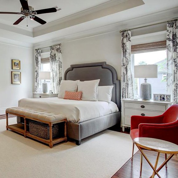 Luxurious primary bedroom designed by Denver interior designer Jamie House Design
