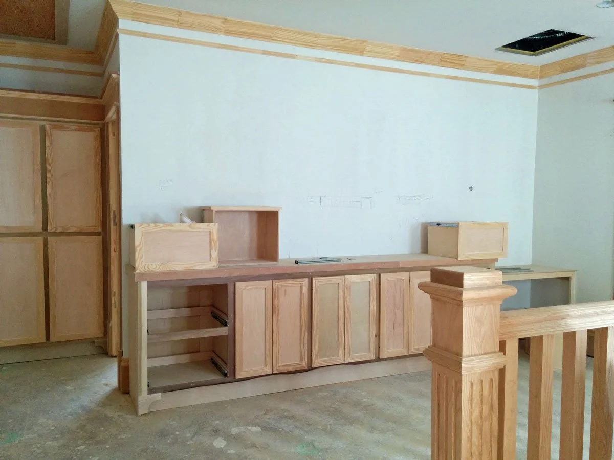 Built-in design changed once interior designer was brought in late in the building process.