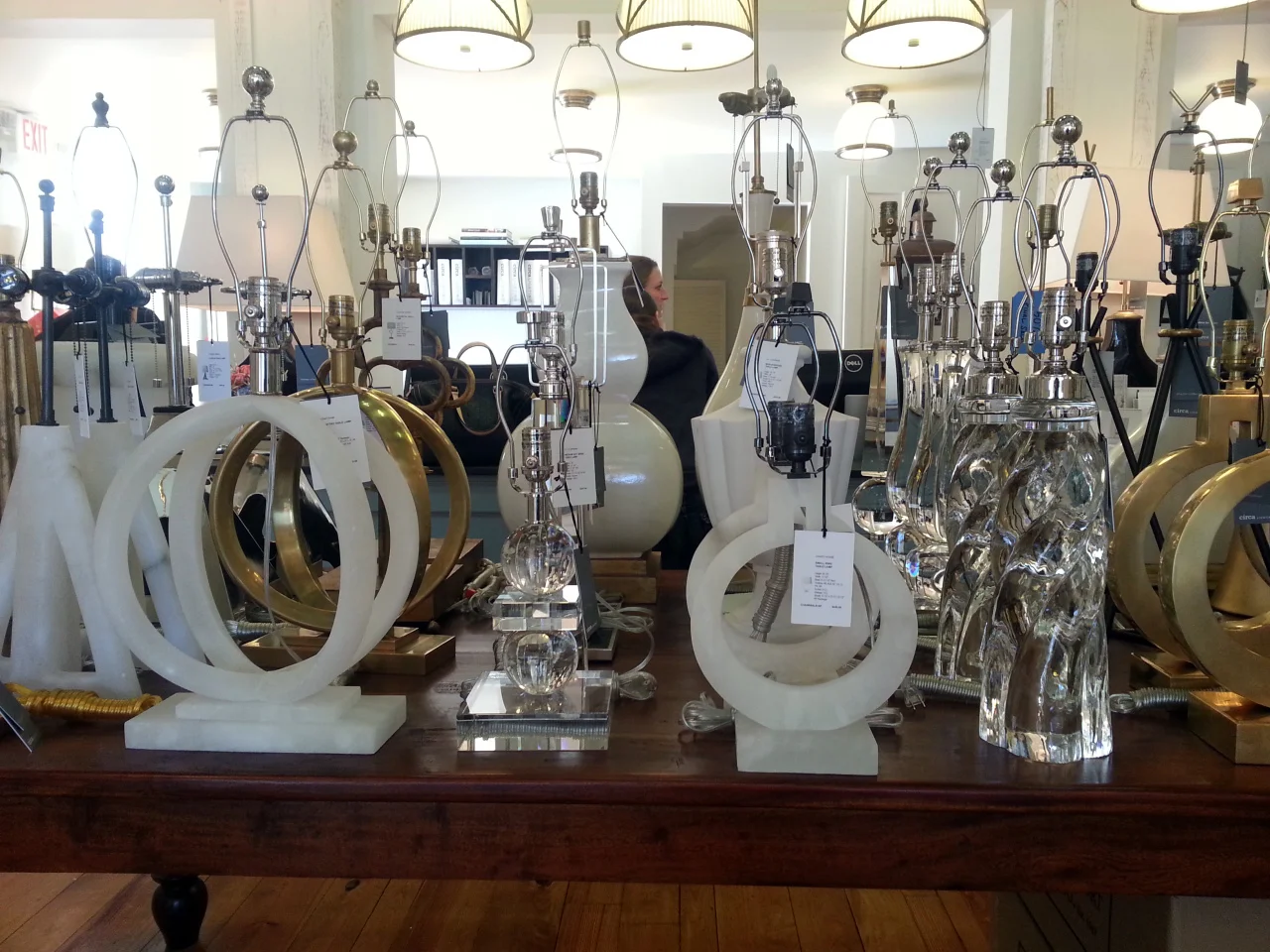 Distracted by the amazing lamps. I have a thing for lamps. We selected the fireplace sconces, I'm not going to show you till they're installed! Also have some options for the exterior. 