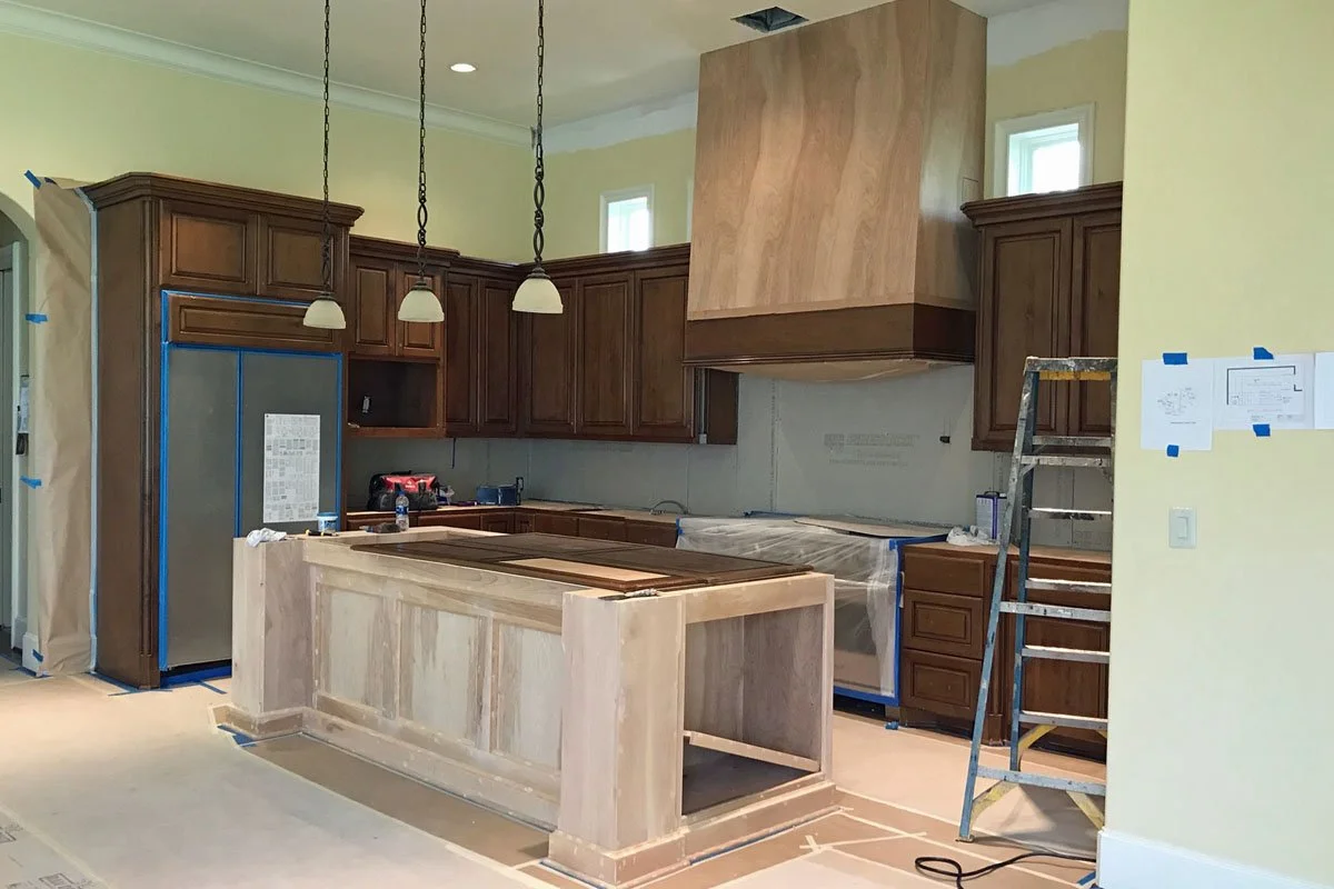 Centennial CO kitchen during interior design renovation showing closed floor plan layout