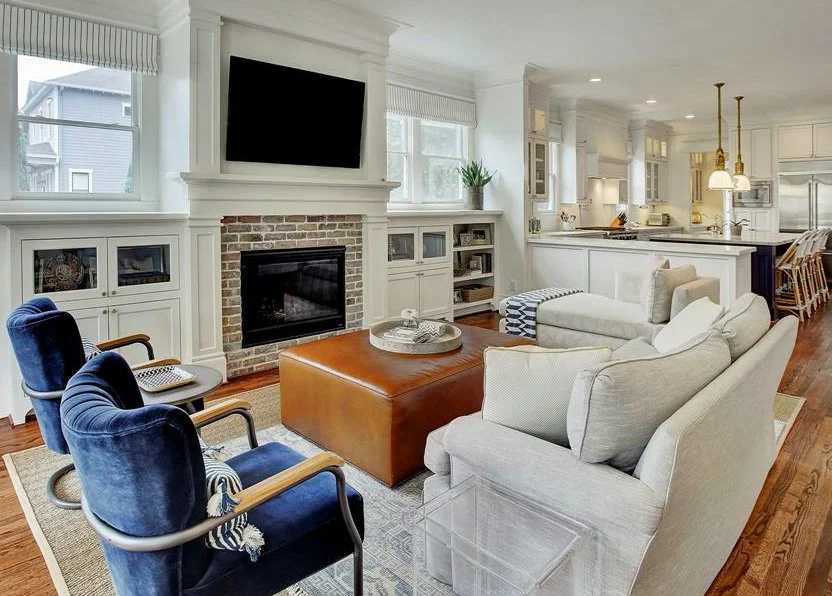 Family room open concept to the kitchen, all in a Highlands Ranch home remodel