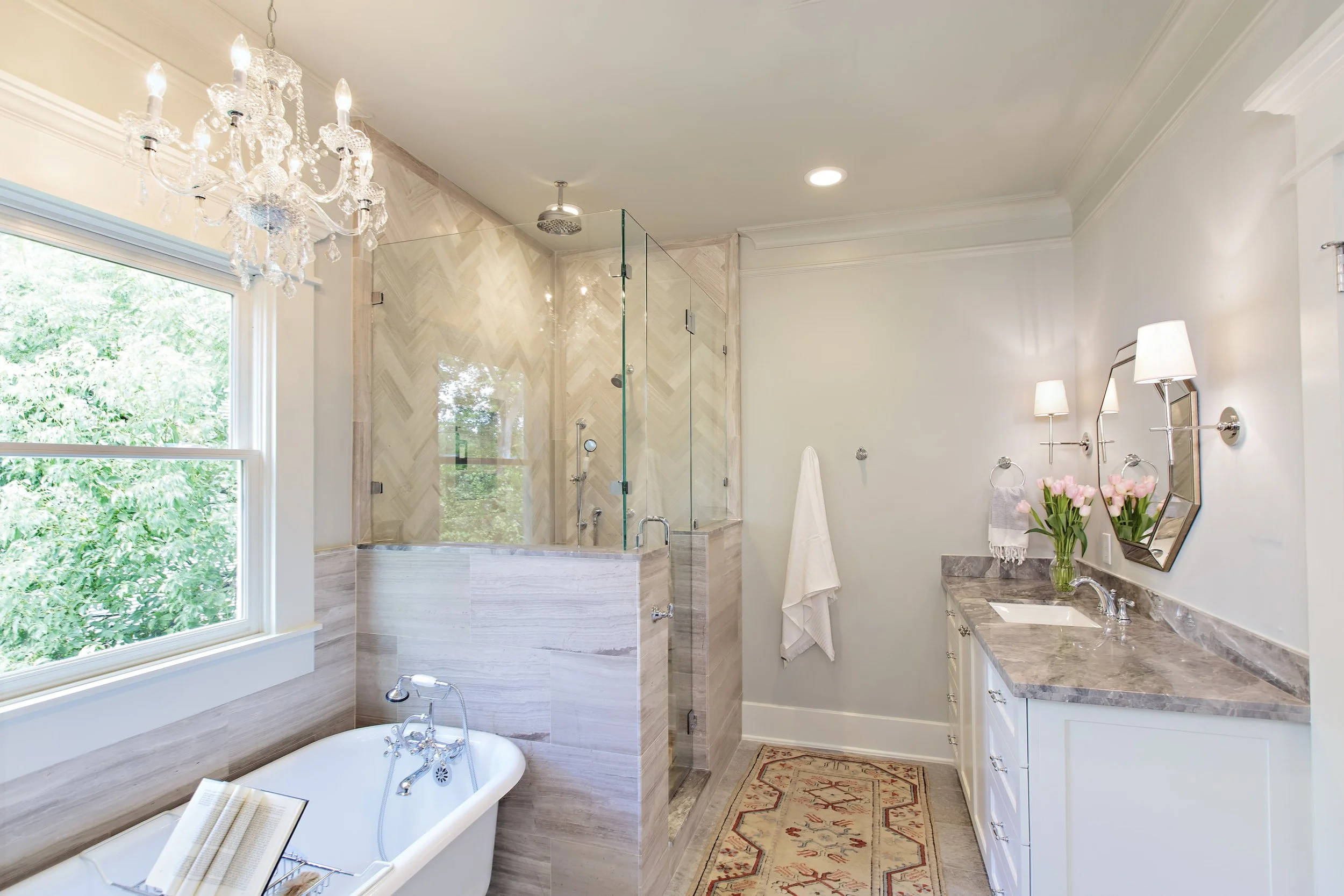 Modern historic bathroom design by Denver interior designer Jamie House Design