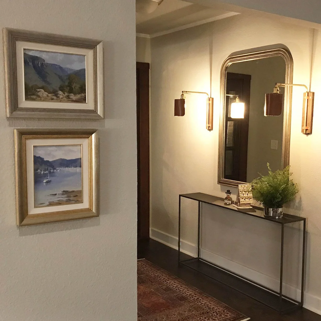 Original artwork displayed in entry of Centennial Colorado home