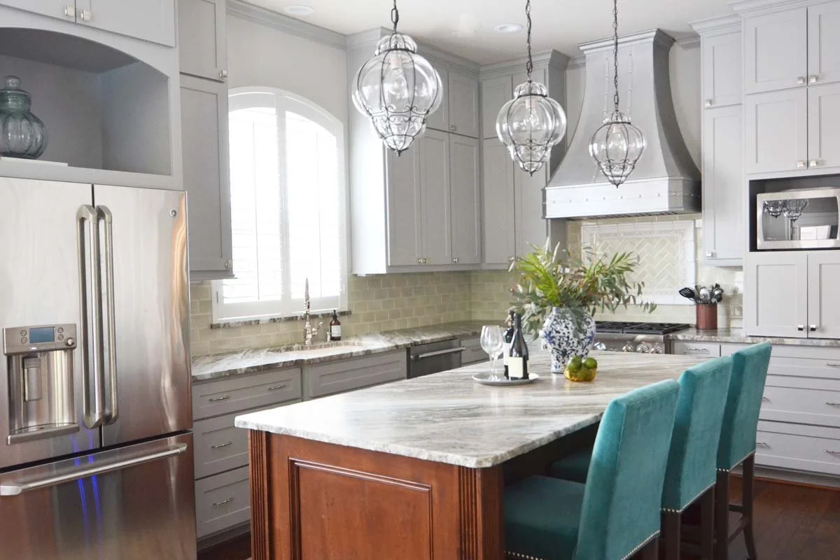 Kitchen remodel in Highlands Ranch designed by Littleton CO interior designer Jamie House Design