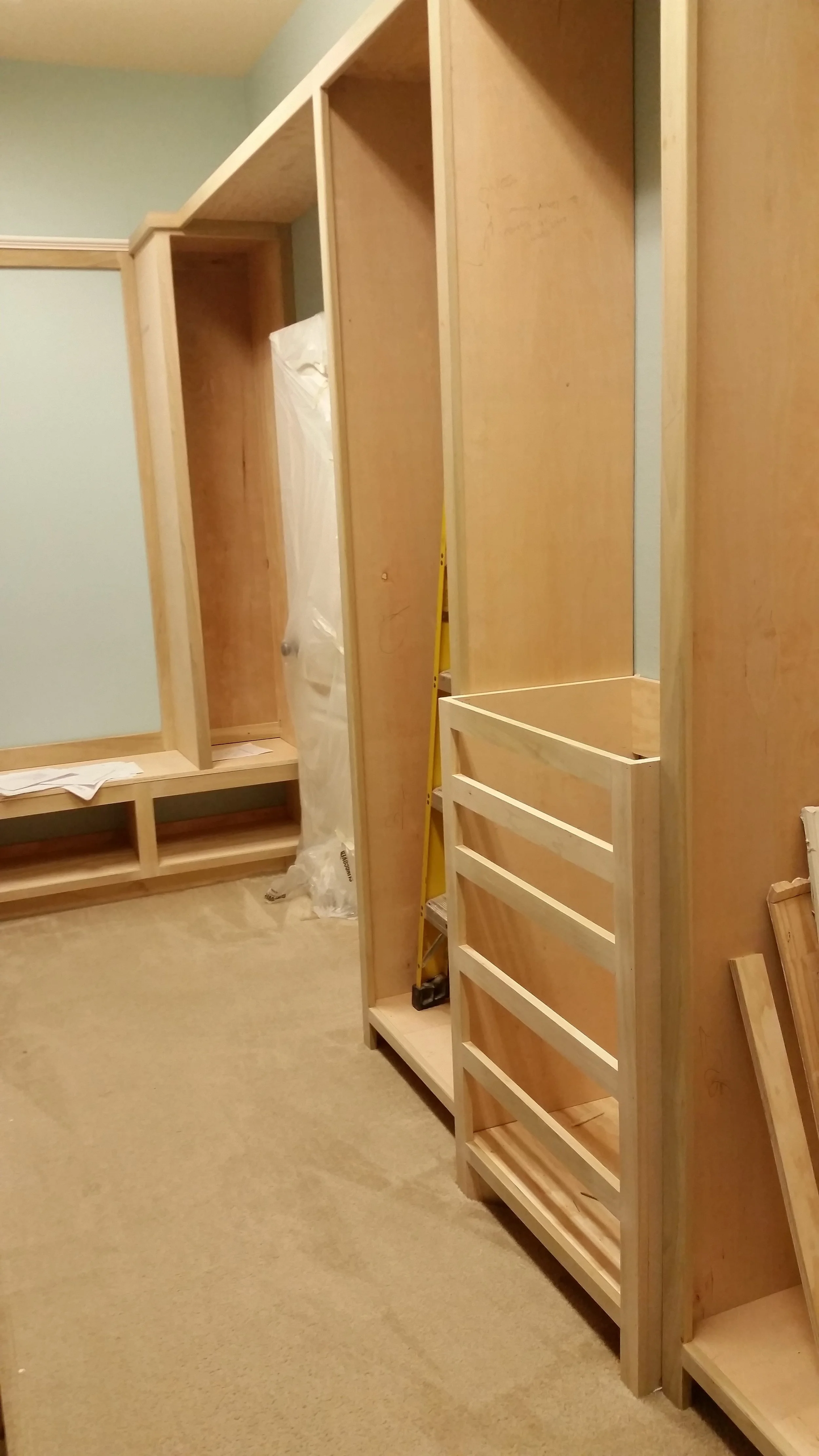 Installation shot of custom closet designed by Littleton interior design firm Jamie House Design