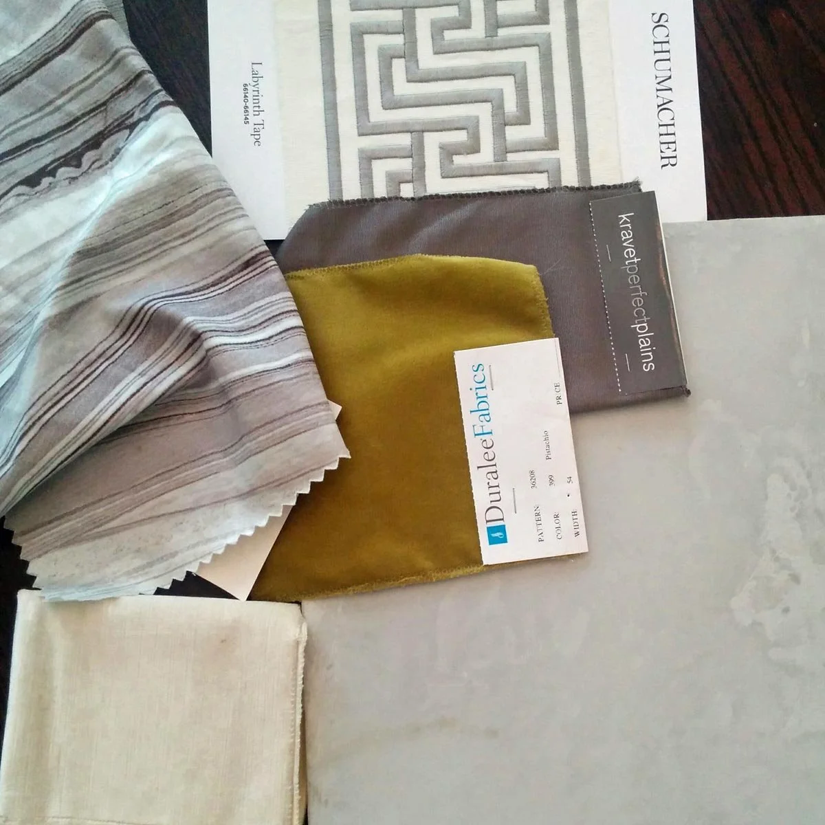 Jamie House Design material selections for Centennial CO dining room remodel.