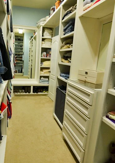 The client is all moved into their new closet design by Denver interior design firm Jamie House Design