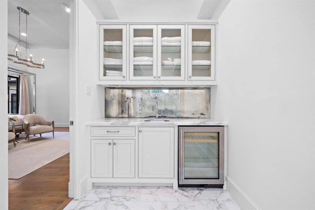 Custom coffee bar built into the primary bedroom in BackCountry Highlands Ranch