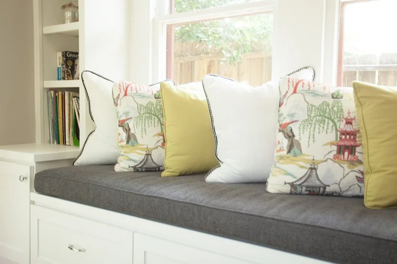 Performance fabrics that look luxurious but handle real life in Highlands Ranch window seat.