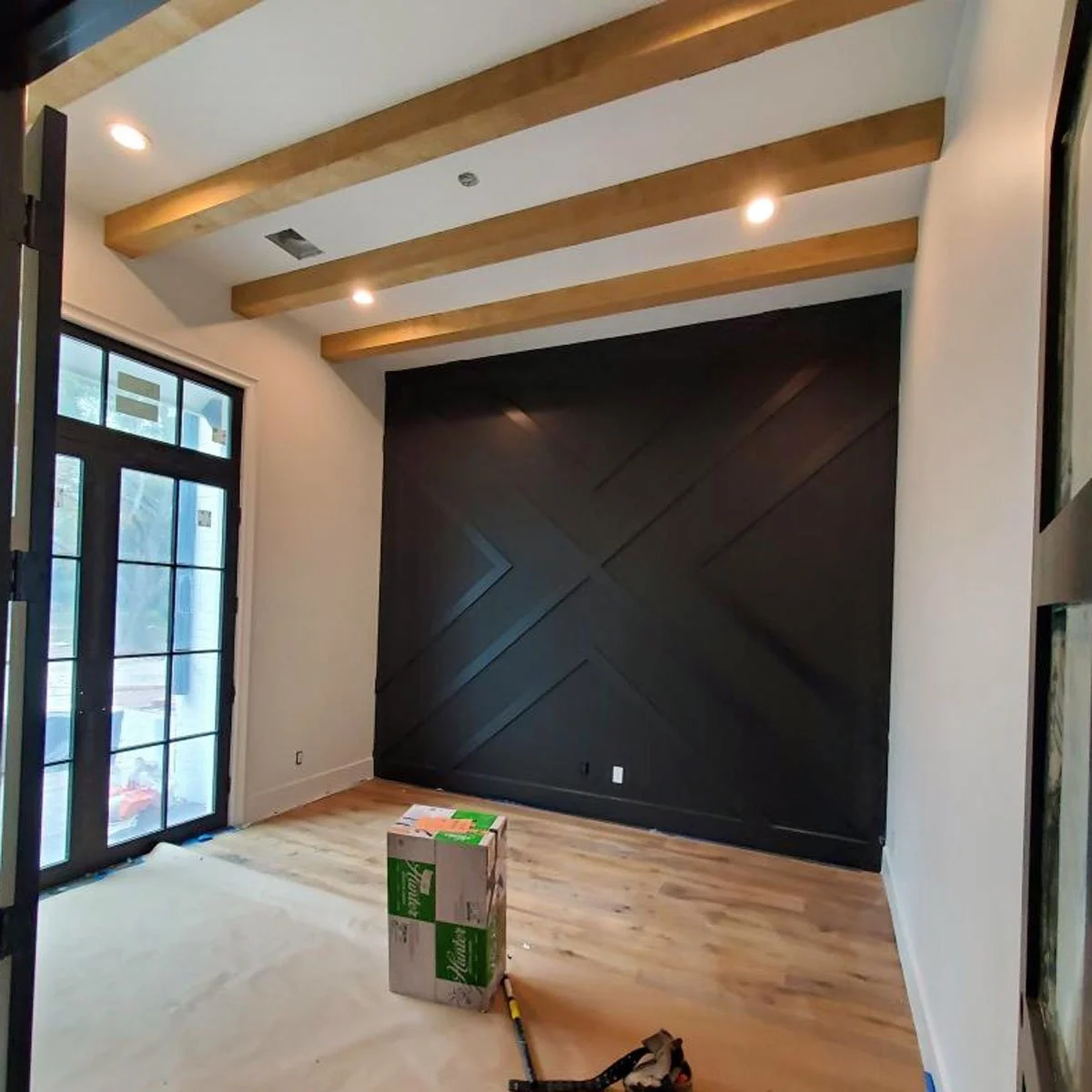 Home office design before construction is complete.