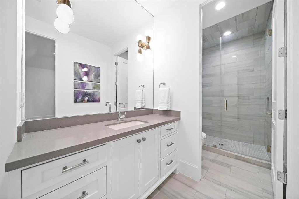 New construction secondary bathroom designed by Jamie House Design
