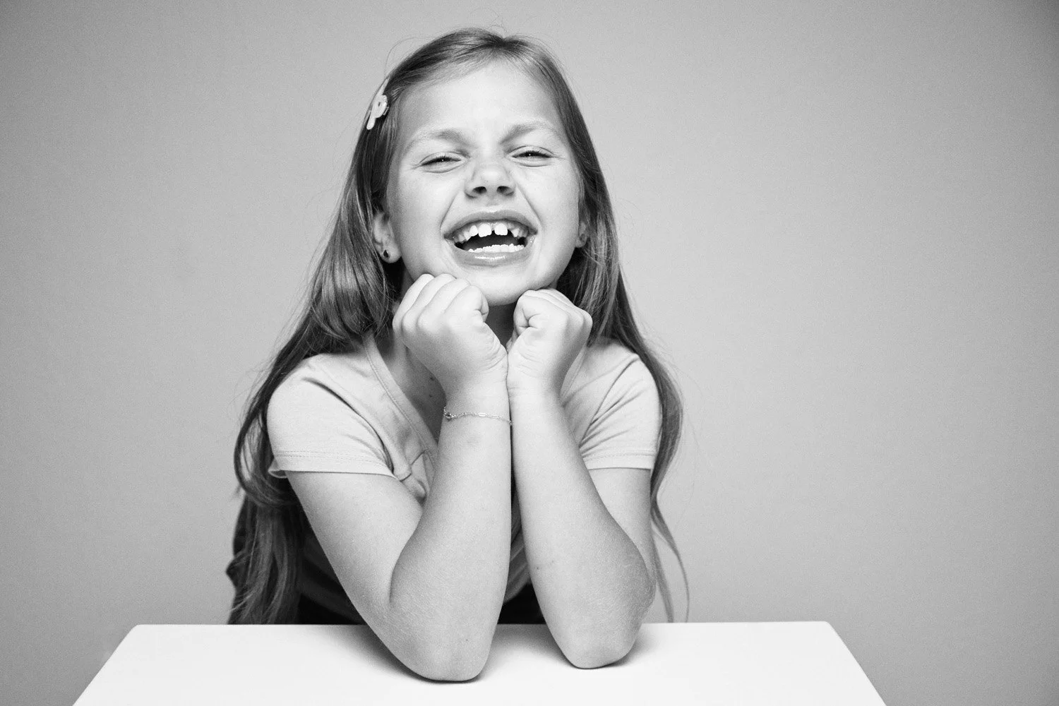 Laughing young girl portrait