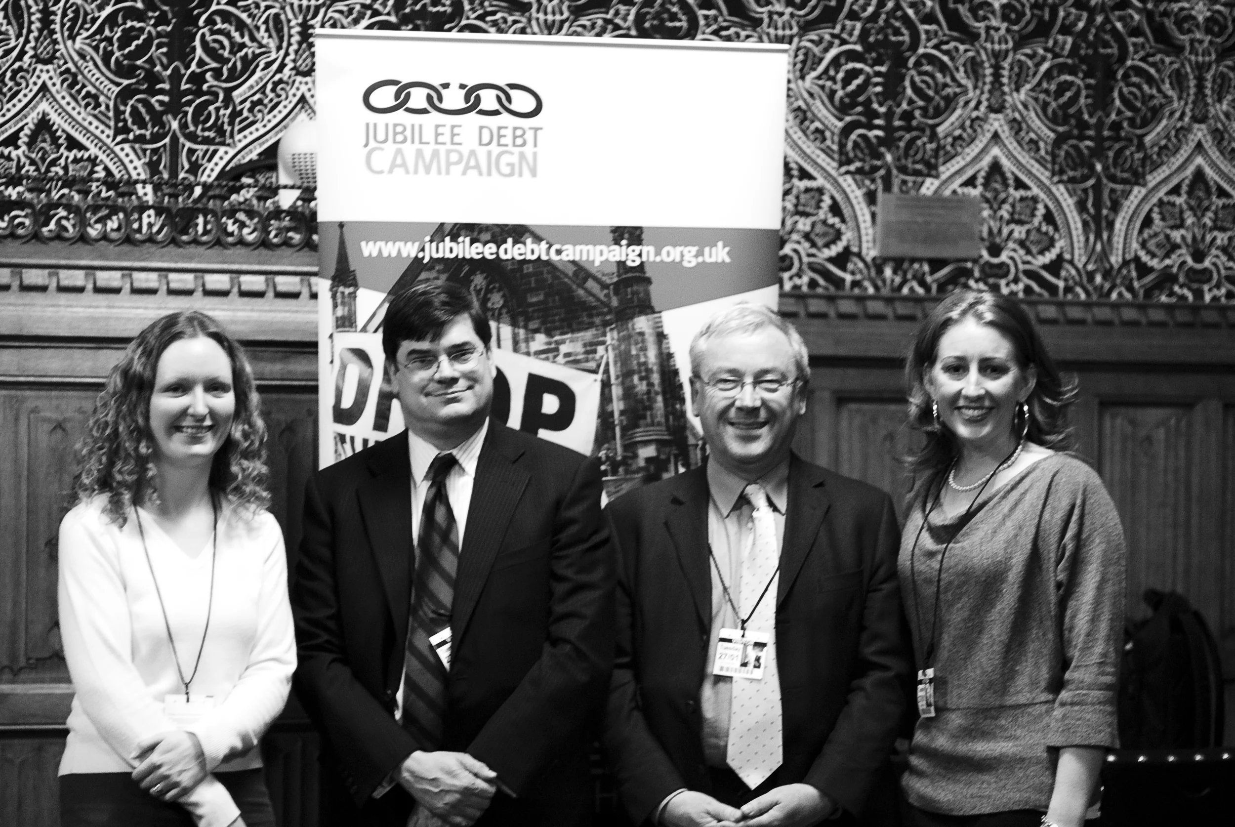 Tammi (far right) following a speech to the UK Parliament in 2009