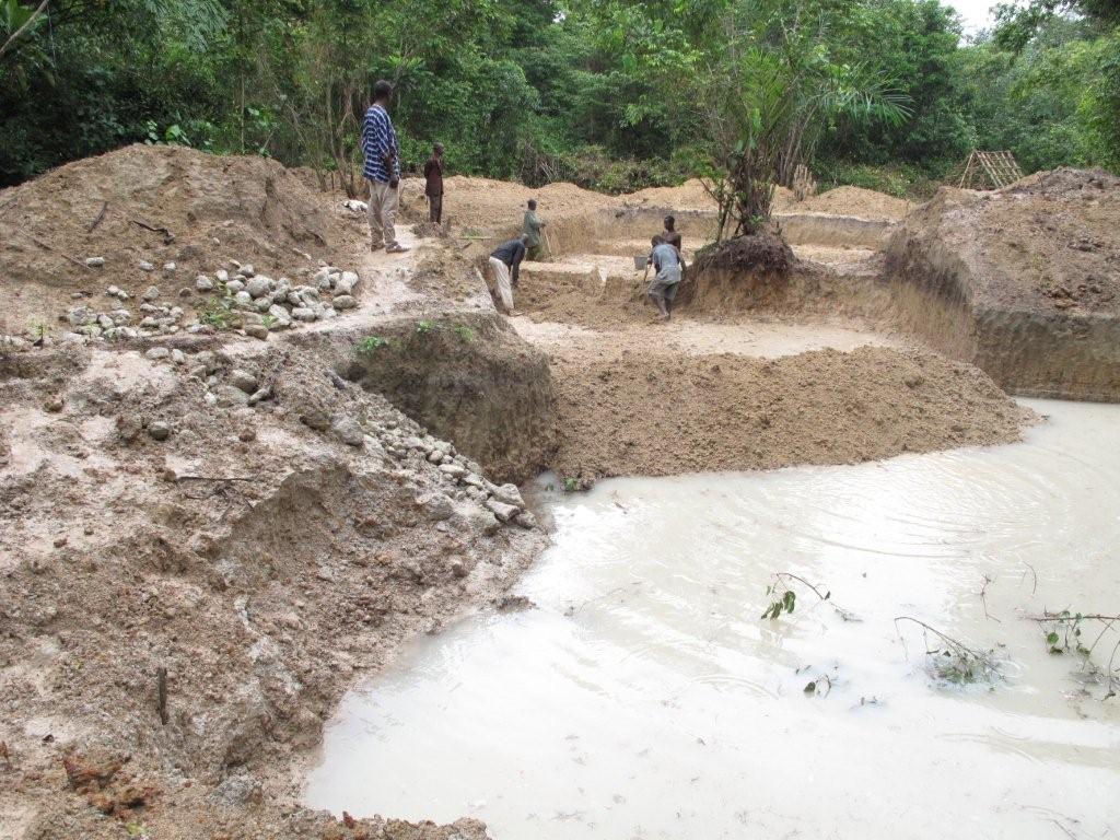 A nicely dug pit, believe it or not, all by hand and by about 10 men.
