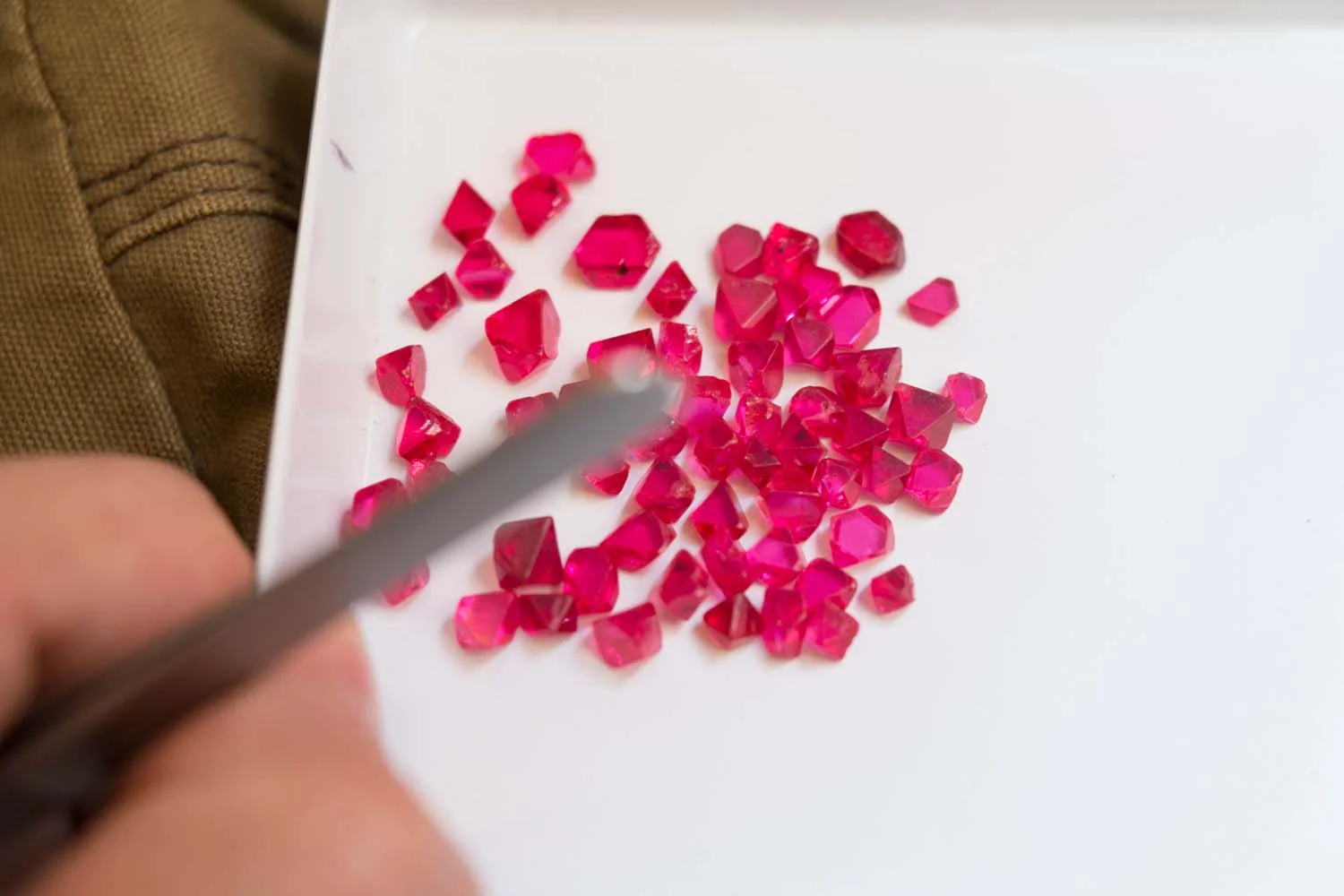 Excellent spinel crystals in the "bubble gum" color.