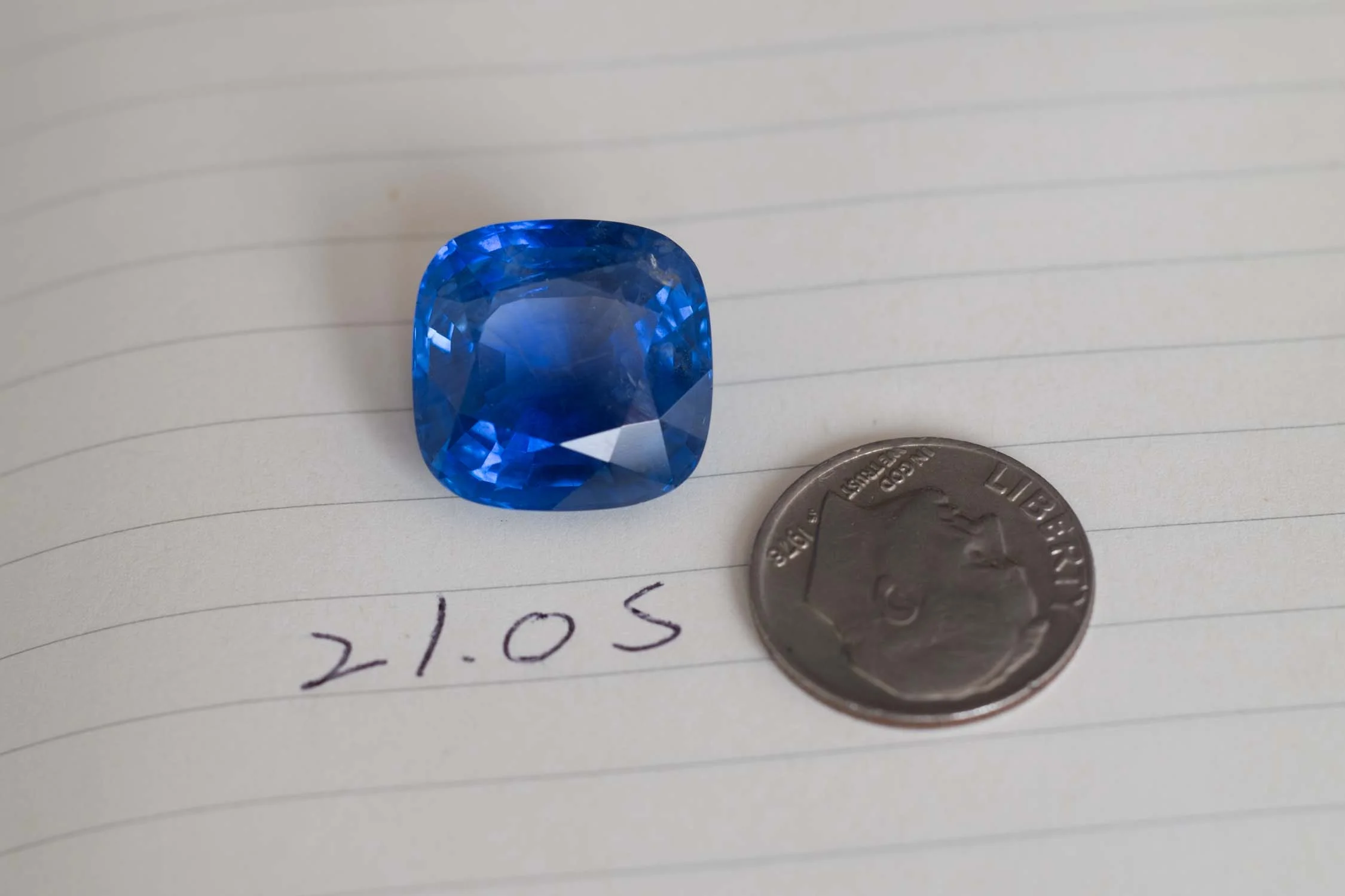 21.05 Natural unheated Burma Sapphire.