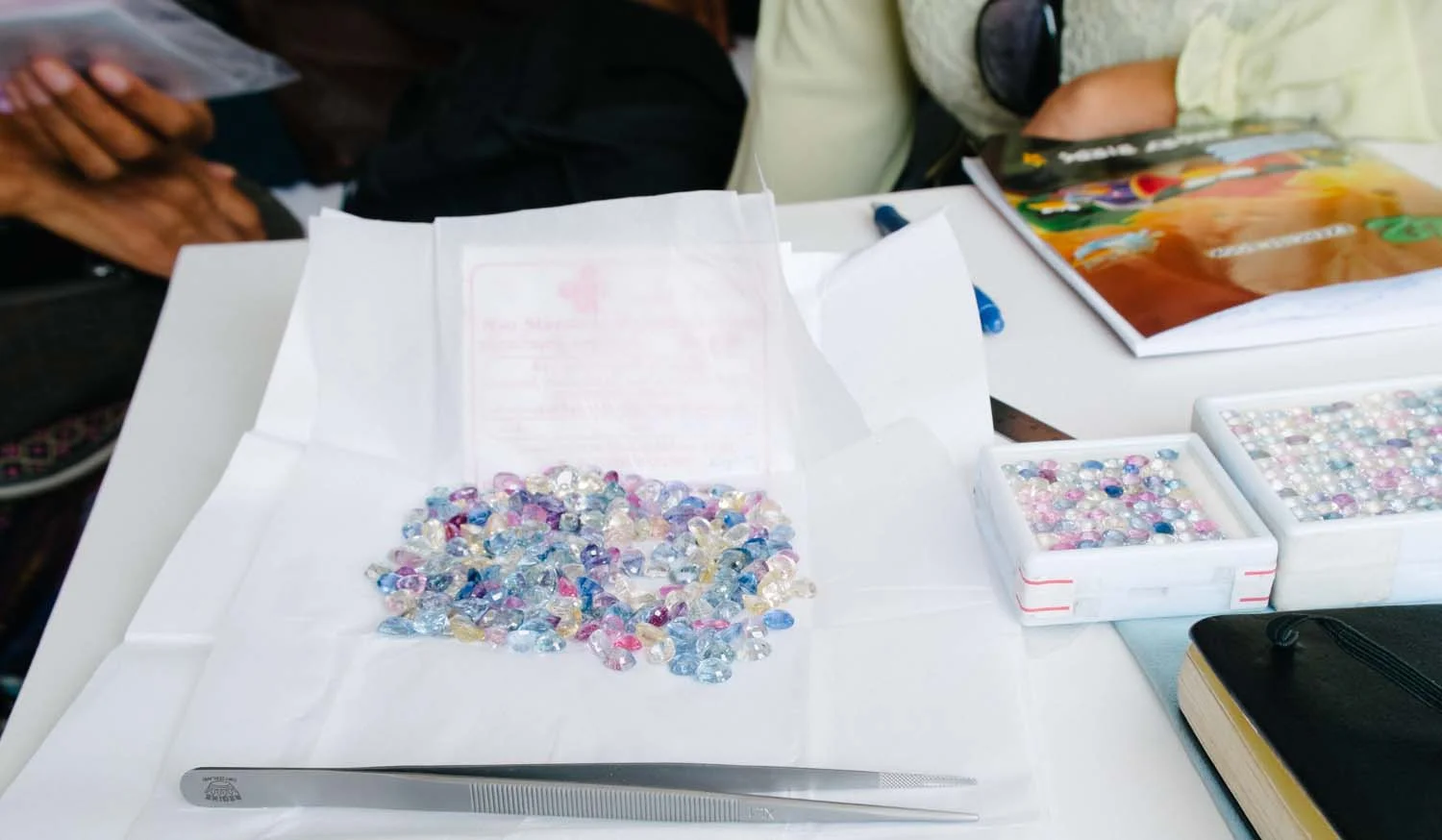 Mixed parcel of pastel colored sapphires.